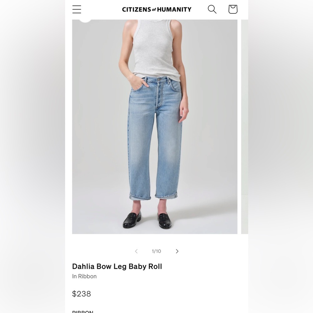 Citizens of humanity dahlia ribbon bow leg brand new jeans